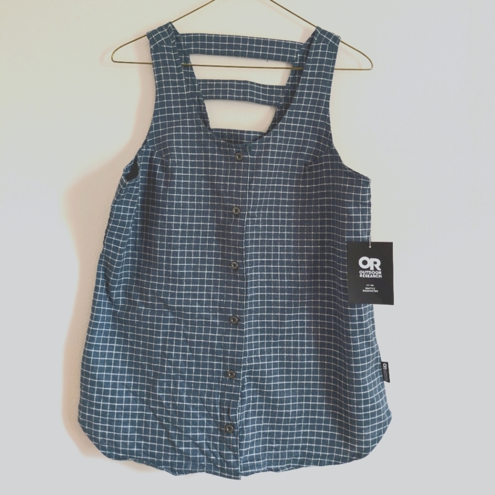 NWT Outdoor Research Women's Ironhorse Tank Treeline Plaid size S